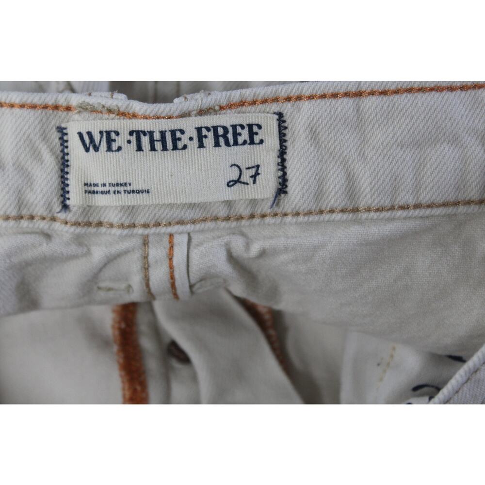 We The Free People Lucky You Mid Rise Barrel Jeans Women’s 27 Cream - Picture 4 of 7